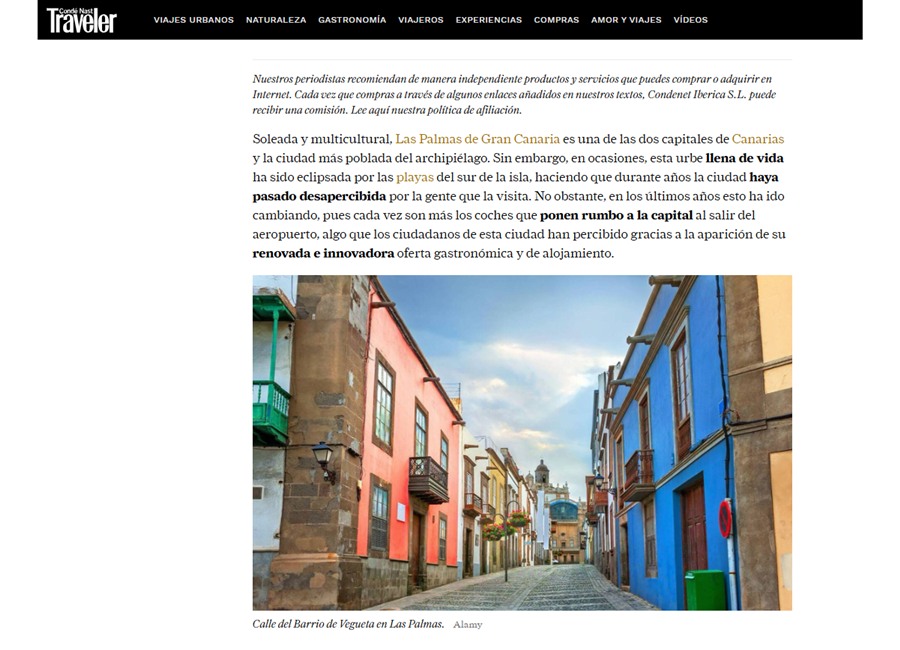 Las Palmas de Gran Canaria, una ciudad que sorprende, cosmopolita, vibrante y amable, para Condé Nast Traveler