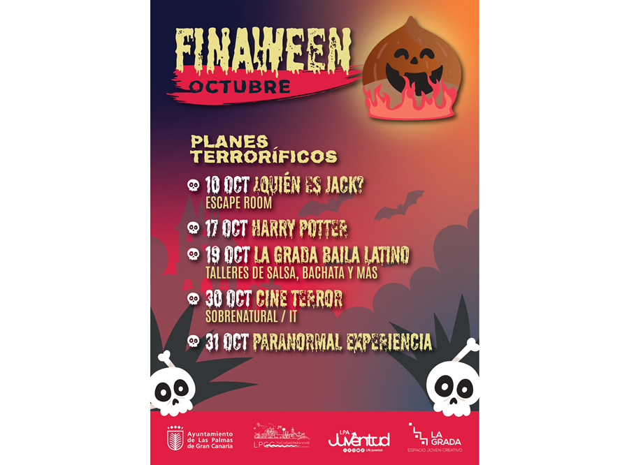El Ayuntamiento ofrece en octubre un programa de actividades para celebrar 'Finaween' entre jóvenes