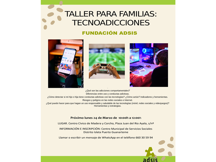 El Ayuntamiento organiza un taller familiar sobre 'tecnoadicciones' para fomentar el uso responsable de la tecnología