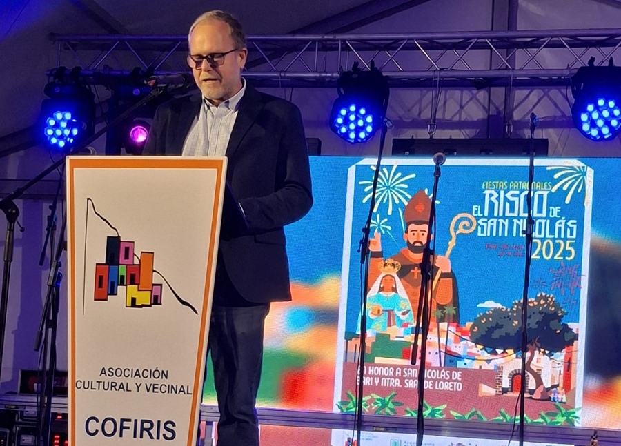 José Eduardo Ramírez abre las fiestas del Risco de San Nicolás con un pregón que rinde homenaje a la memoria y la identidad del barrio