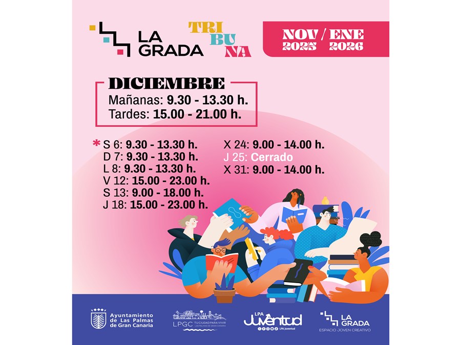 El Ayuntamiento mantendrá abierta "La Grada" para facilitar espacios de estudio en Navidad