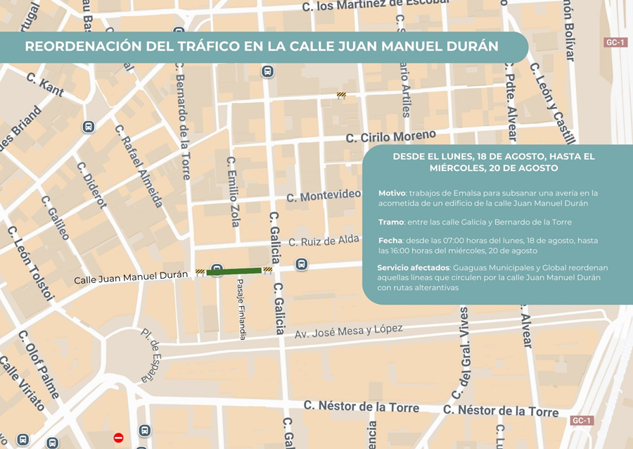 El Ayuntamiento reordena el tráfico en la calle Juan Manuel Durán para subsanar una avería en la red de saneamiento