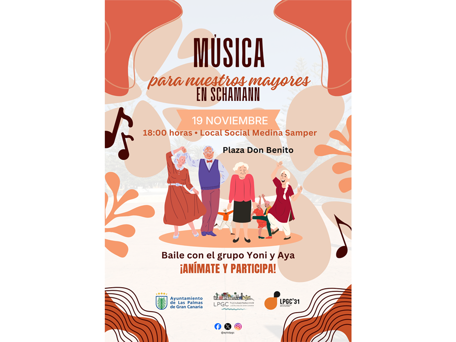 El Ayuntamiento celebra este miércoles la tarde musical para mayores en Schamann aplazada por la borrasca 'Claudia'