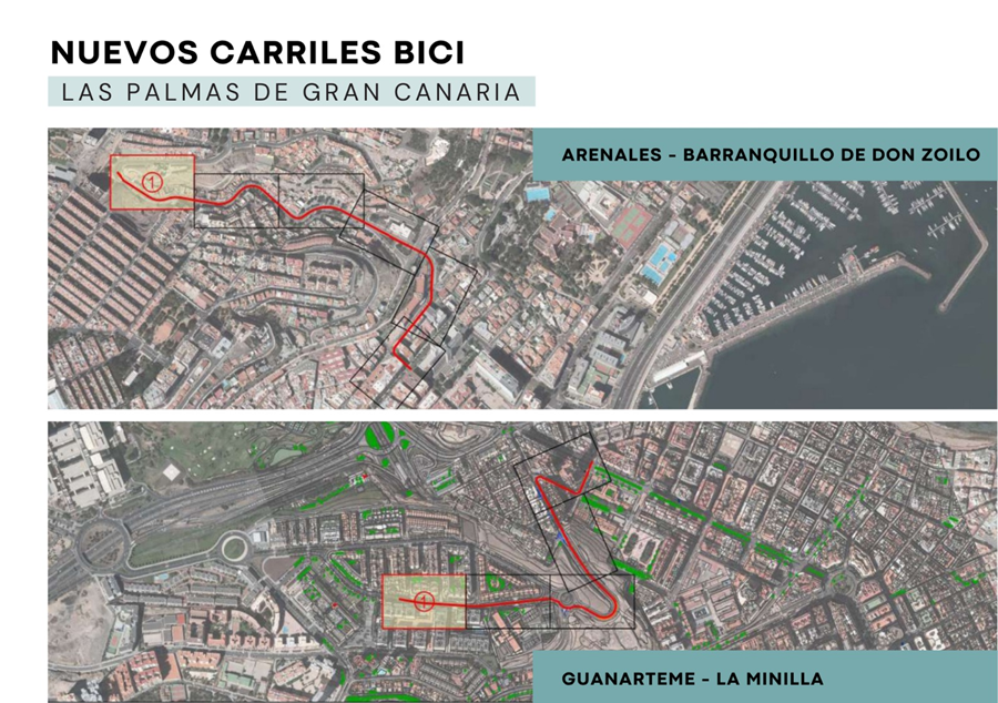 El Ayuntamiento licita la construcción de los carriles bici que conectarán Ciudad Alta con Arenales y Guanarteme