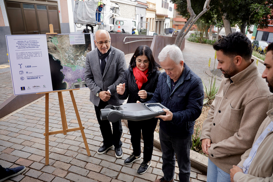 El Ayuntamiento mejora la eficiencia energética del alumbrado público en La Isleta y Las Coloradas mediante tecnología LED