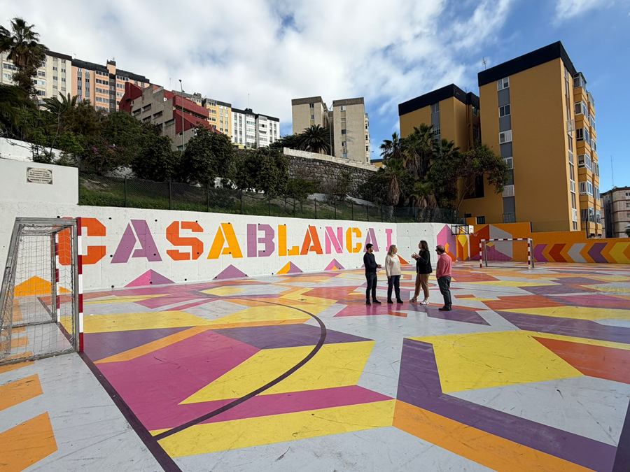Casablanca I ya cuenta con la tercera pista multideportiva con diseño artístico urbano de Las Palmas de Gran Canaria