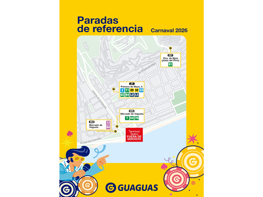 Guaguas Municipales activa un dispositivo especial de movilidad para los conciertos en Santa Catalina y el multitudinario fin de fiesta del Carnaval de ¿Las Vegas¿